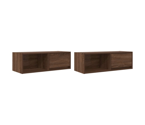 Muebles de TV 2uds Roble marrón 80x31x25,5 cm Madera ingeniería