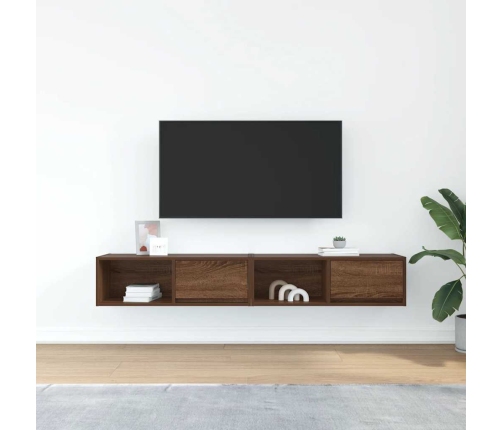 Muebles de TV 2uds Roble marrón 80x31x25,5 cm Madera ingeniería