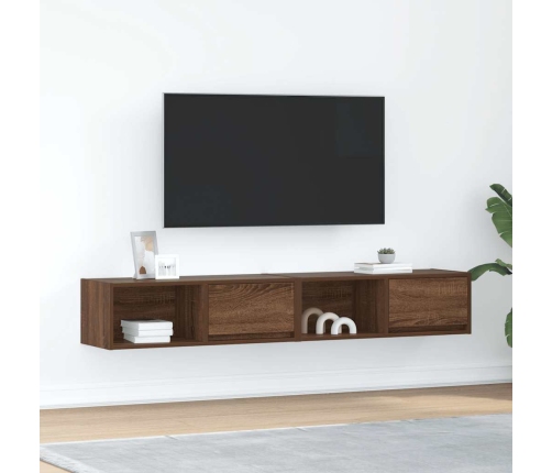 Muebles de TV 2uds Roble marrón 80x31x25,5 cm Madera ingeniería