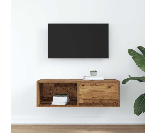 Mueble para TV madera contrachapada envejecida 80x31x25,5 cm