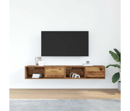 Muebles de TV 2 uds 80x31x25,5 cm Madera ingeniería envejecida