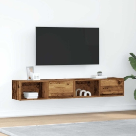 Muebles de TV 2 uds 80x31x25,5 cm Madera ingeniería envejecida