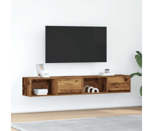 Muebles de TV 2 uds 80x31x25,5 cm Madera ingeniería envejecida