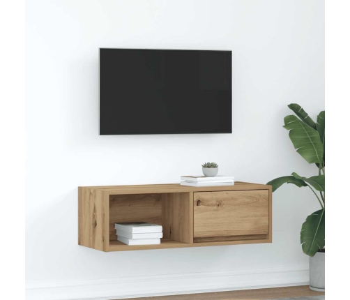 Mueble para TV madera de ingeniería roble artisan 80x31x25,5 cm