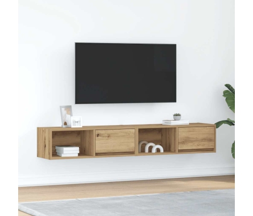 Muebles para TV 2 uds madera roble artisan 80x31x25,5 cm