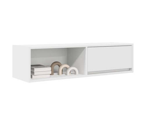 Mueble de TV blanco 100x31x25,5 cm madera de ingeniería