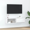 Mueble de TV blanco 100x31x25,5 cm madera de ingeniería