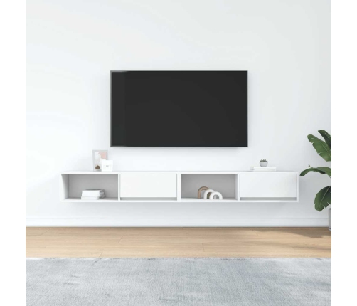 Muebles de TV 2 uds Blanco 100x31x25,5 cm Madera de ingeniería