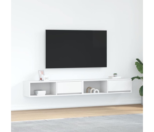 Muebles de TV 2 uds Blanco 100x31x25,5 cm Madera de ingeniería