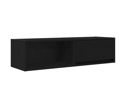 Mueble de TV de madera de roble negro 100x31x25,5 cm