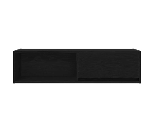 Mueble de TV de madera de roble negro 100x31x25,5 cm