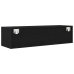 Mueble de TV de madera de roble negro 100x31x25,5 cm