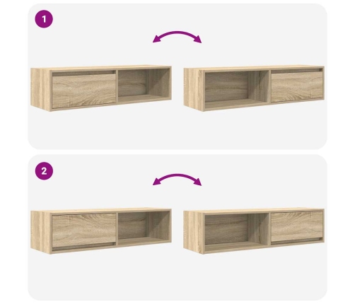 Mueble de TV de roble Sonoma 100x31x25,5cm Madera de ingeniería