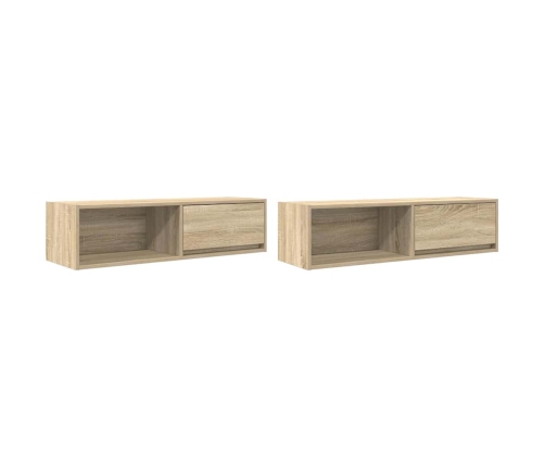 Muebles de TV 2uds Roble Sonoma 100x31x25,5cm Madera ingeniería