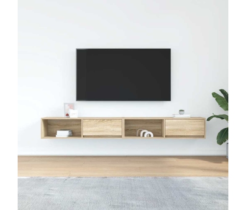 Muebles de TV 2uds Roble Sonoma 100x31x25,5cm Madera ingeniería