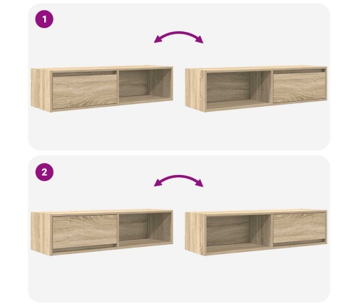 Muebles de TV 2uds Roble Sonoma 100x31x25,5cm Madera ingeniería