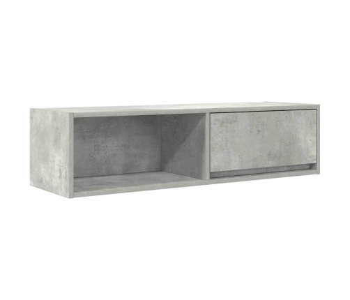 Mueble de TV madera contrachapada gris hormigón 100x31x25,5 cm