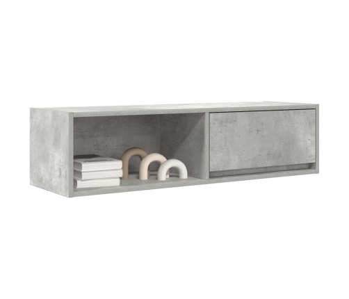 Mueble de TV madera contrachapada gris hormigón 100x31x25,5 cm