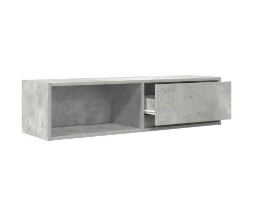 Mueble de TV madera contrachapada gris hormigón 100x31x25,5 cm