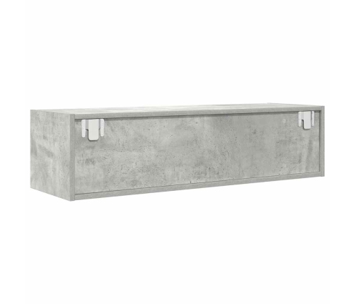 Mueble de TV madera contrachapada gris hormigón 100x31x25,5 cm