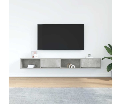 Muebles de TV 2 uds gris hormigón 100x31x25,5 cm