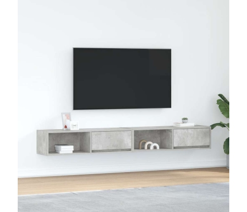 Muebles de TV 2 uds gris hormigón 100x31x25,5 cm