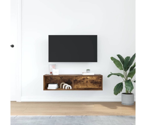 Mueble de TV de roble ahumado 100x31x25,5cm Madera ingeniería