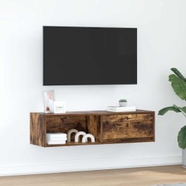 Mueble de TV de roble ahumado 100x31x25,5cm Madera ingeniería