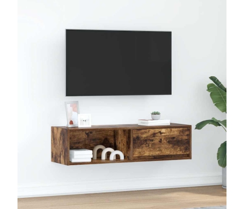 Mueble de TV de roble ahumado 100x31x25,5cm Madera ingeniería