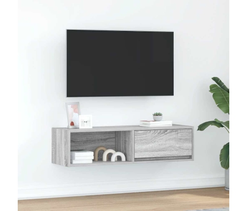 Mueble de TV Sonoma gris 100x31x25,5 cm madera de ingeniería