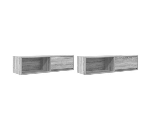 Muebles de TV 2 uds madera ingeniería gris Sonoma 100x31x25,5cm