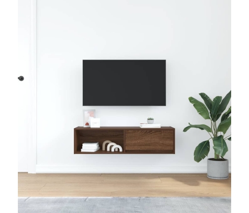 Mueble de TV madera de ingeniería marrón roble 100x31x25,5 cm