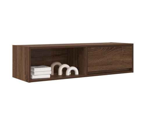 Mueble de TV madera de ingeniería marrón roble 100x31x25,5 cm