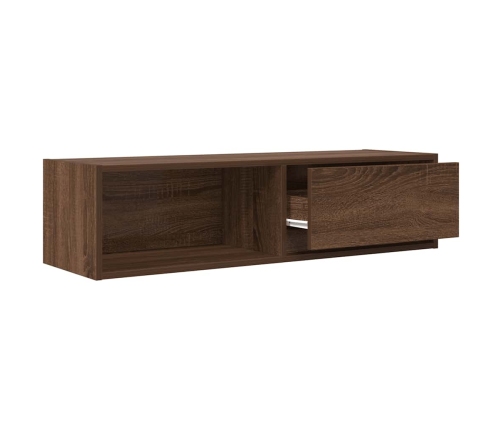 Mueble de TV madera de ingeniería marrón roble 100x31x25,5 cm