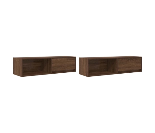 Muebles de TV 2uds Roble marrón 100x31x25,5cm Madera ingeniería