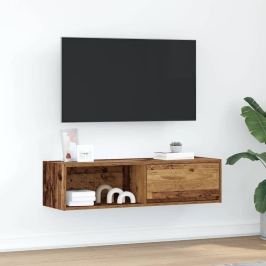 Mueble para TV madera contrachapada envejecida 100x31x25,5 cm