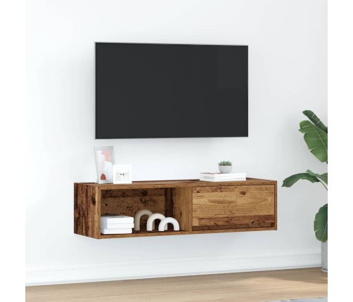 Mueble para TV madera contrachapada envejecida 100x31x25,5 cm