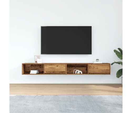 Muebles de TV 2 uds 100x31x25,5 cm Madera ingeniería envejecida