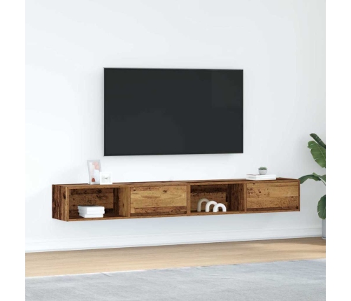 Muebles de TV 2 uds 100x31x25,5 cm Madera ingeniería envejecida