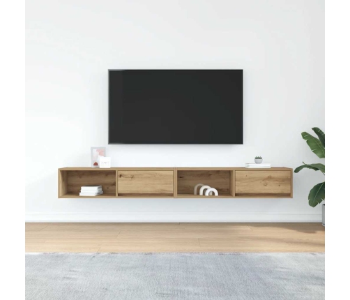 Muebles para TV 2 uds madera roble artisan 100x31x25,5 cm