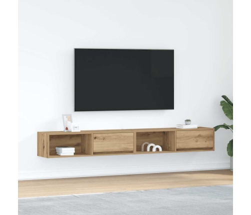 Muebles para TV 2 uds madera roble artisan 100x31x25,5 cm