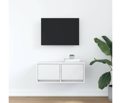 Mueble de TV de madera de ingeniería blanco 60x31x25,5 cm