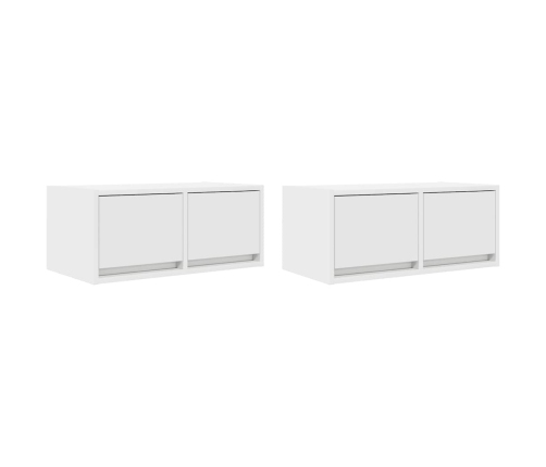 Muebles de TV 2 uds Blanco 60x31x25,5 cm Madera de ingeniería