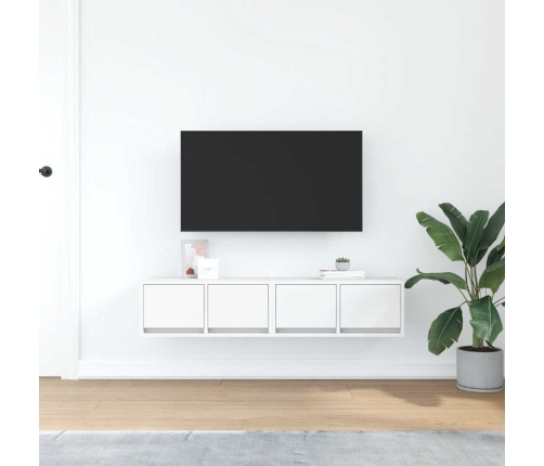 Muebles de TV 2 uds Blanco 60x31x25,5 cm Madera de ingeniería