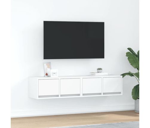 Muebles de TV 2 uds Blanco 60x31x25,5 cm Madera de ingeniería