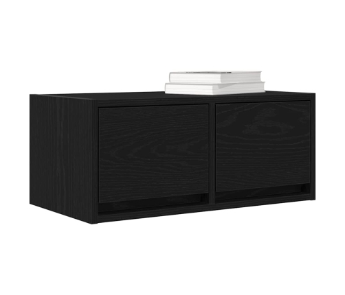 Mueble de TV madera de ingeniería roble negro 60x31x25,5 cm