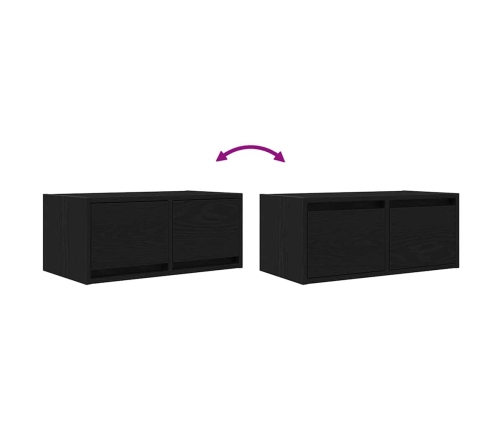 Mueble de TV madera de ingeniería roble negro 60x31x25,5 cm