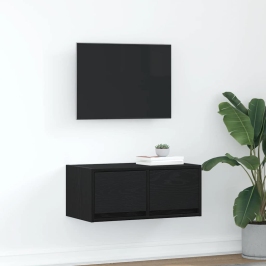 Mueble de TV madera de ingeniería roble negro 60x31x25,5 cm