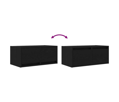 Muebles de TV 2 uds Roble Negro 60x31x25,5 cm Madera ingeniería