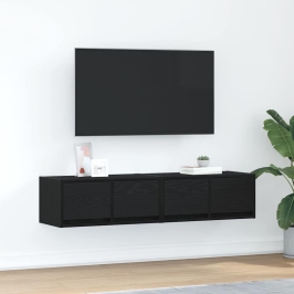 Muebles de TV 2 uds Roble Negro 60x31x25,5 cm Madera ingeniería